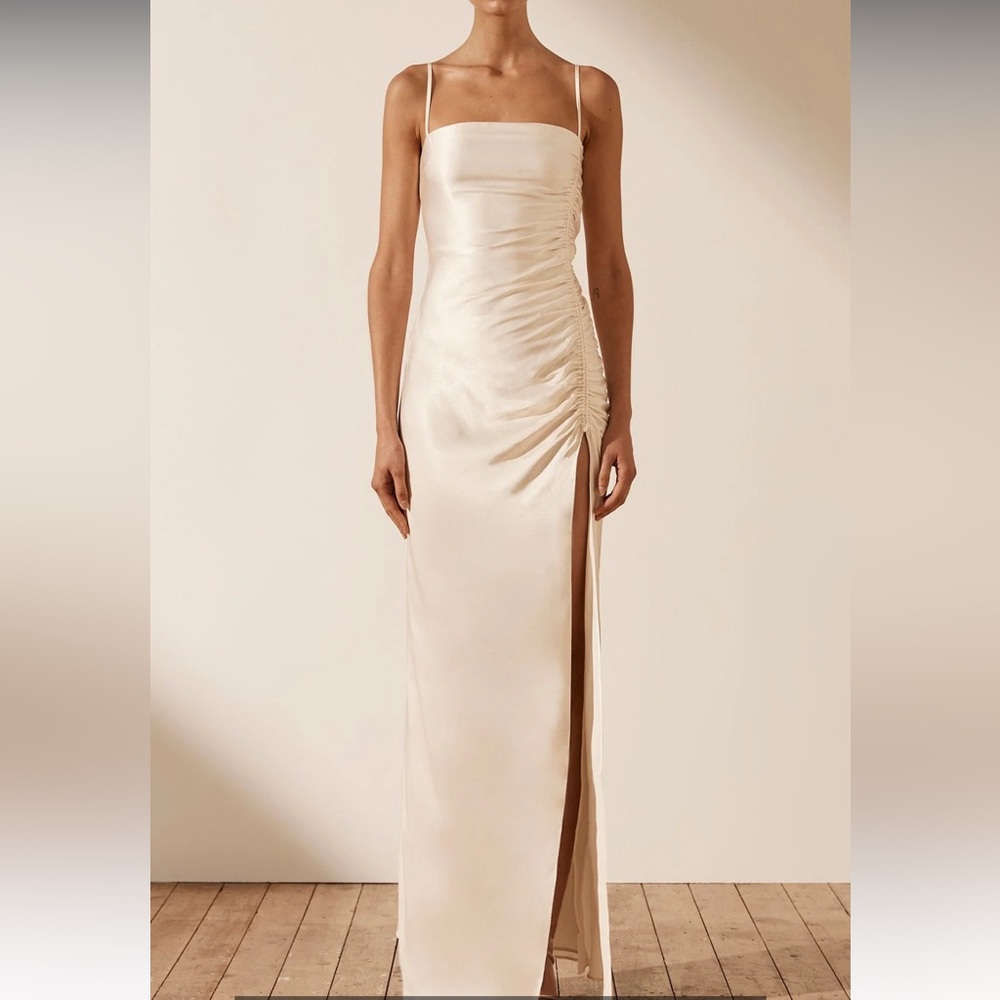 Shona Joy Ruched Maxi Dress Dress - NWT Cream